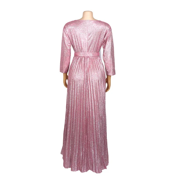 Robe De Soiree, вечернее платье с блестками, Волшебная нить, горячее тиснение, о-образный вырез, плиссированные вечерние платья, торжественное платье для женщин, элегантное
