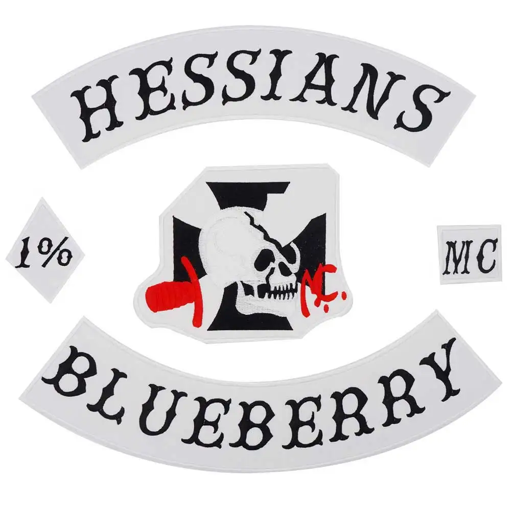 

HESSIANS BLUEBERRY Embroidered Applique Sewing Label punk Patches Clothes Stickers Apparel Accessories Badge