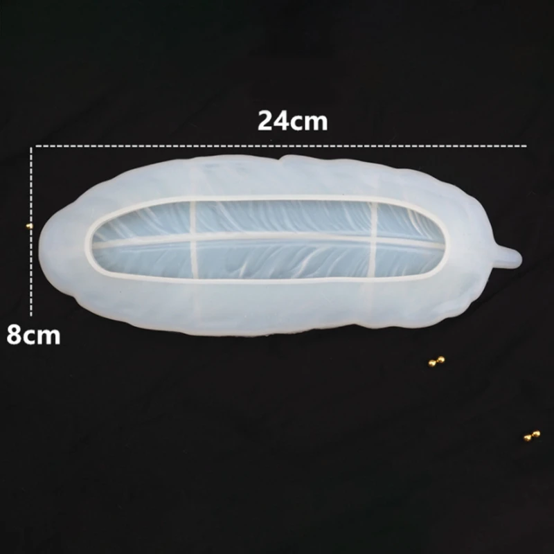 

DIY Feather Silicone Tray Mold Crystal Epoxy Resin Mold Mirror Dish Mold for Jewelry Making