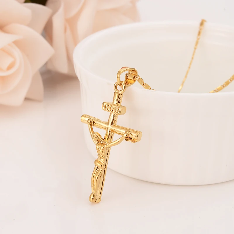 Женское ожерелье с подвеской крестом цепочка для свитера кулон в виде распятия