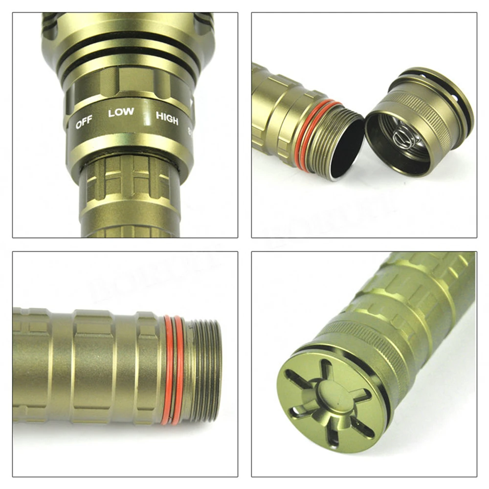 Светодиодный фонарик BORUiT 5 * XM L2 для подводного плавания мощный подводный фонарь