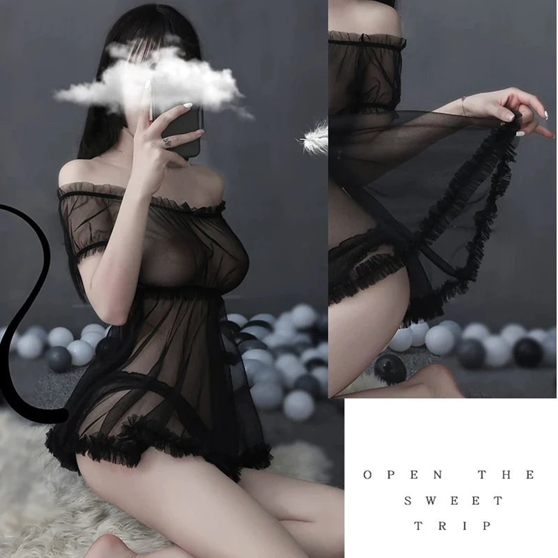 Сексуальная женская ночная рубашка одежда для сна кружевная нижнее белье