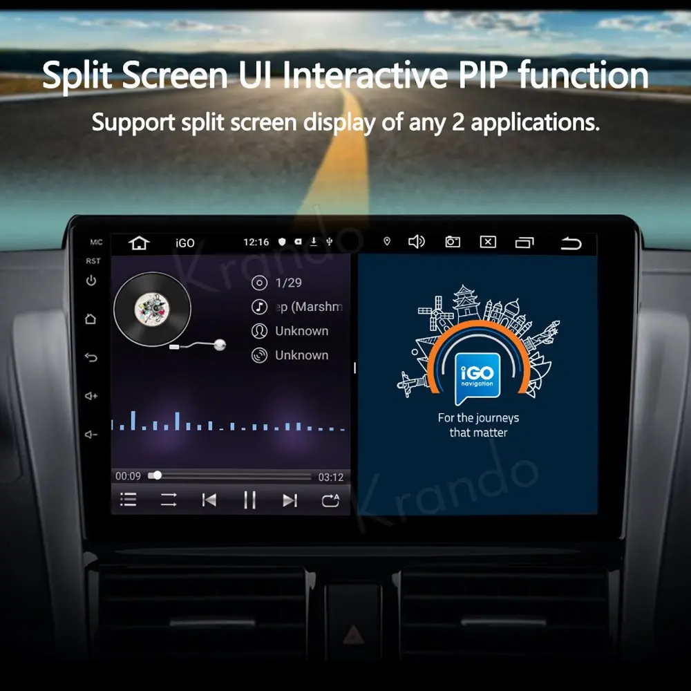 Krando Android 10 0 9 &quotIPS полный сенсорный автомобильный мультимедийный радио для Toyota Vios