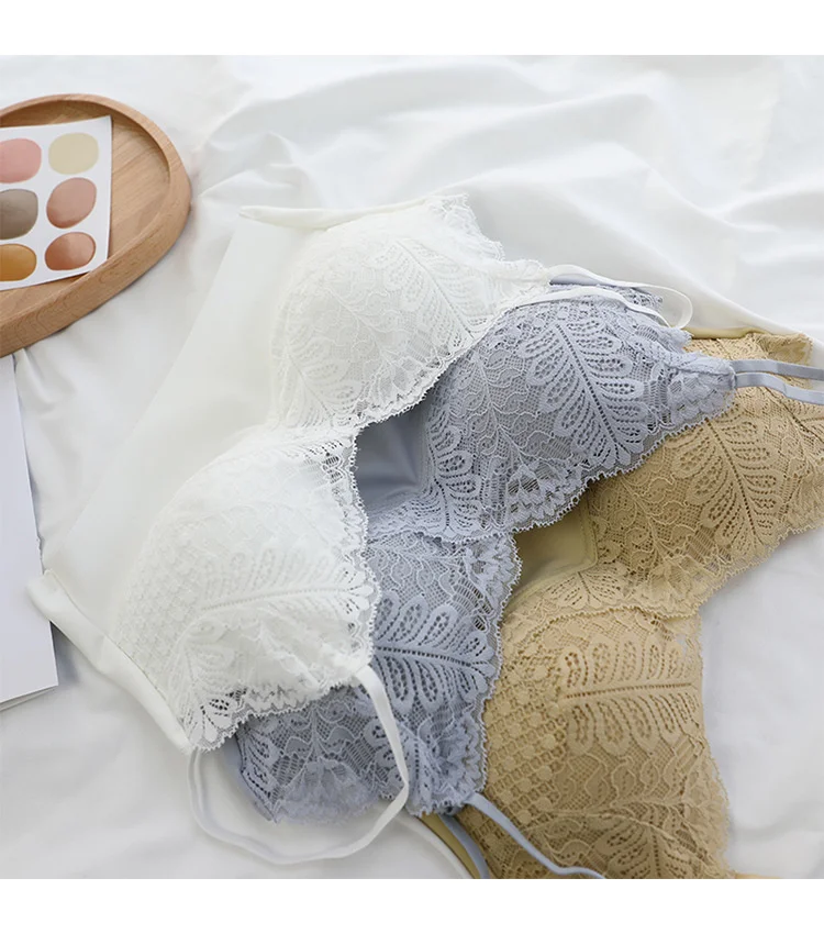 

Spring and Summer New Lace Back Suspender Underwear Women's Small Chest Without Steel Ring