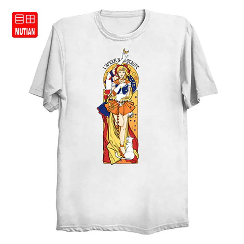 Ее Codename футболка Сейлор Мун Арт Нуво Альфонс Муха отделение Япония|Мужские