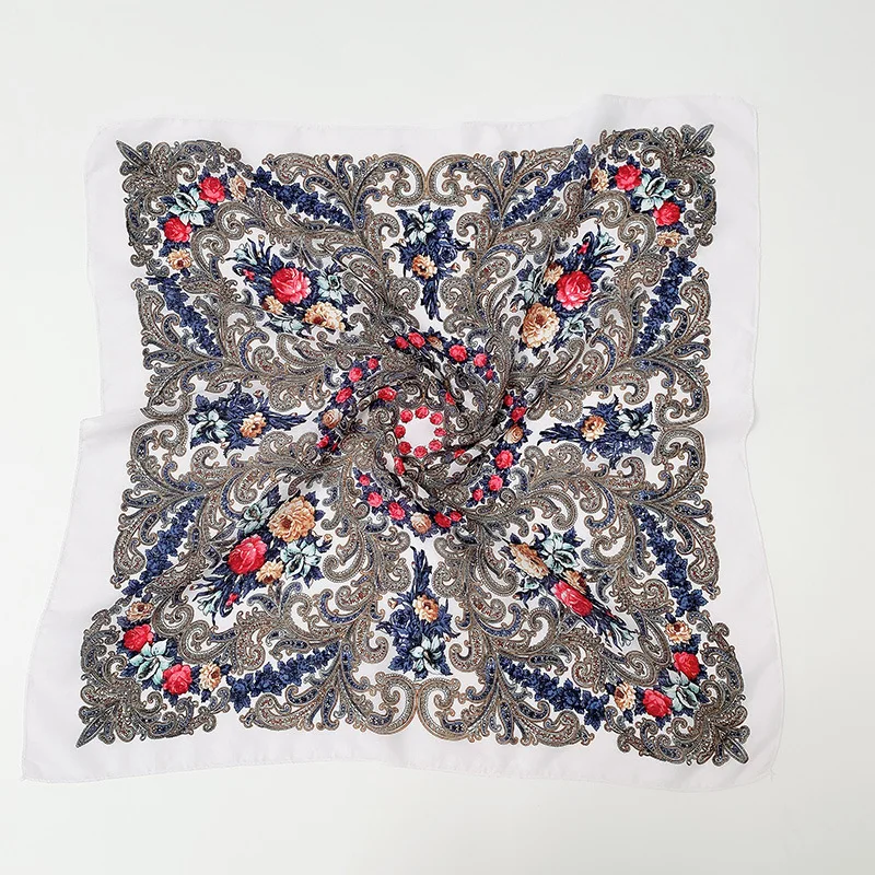 Женский квадратный шарф в этническом стиле русский Национальный платок хиджаб