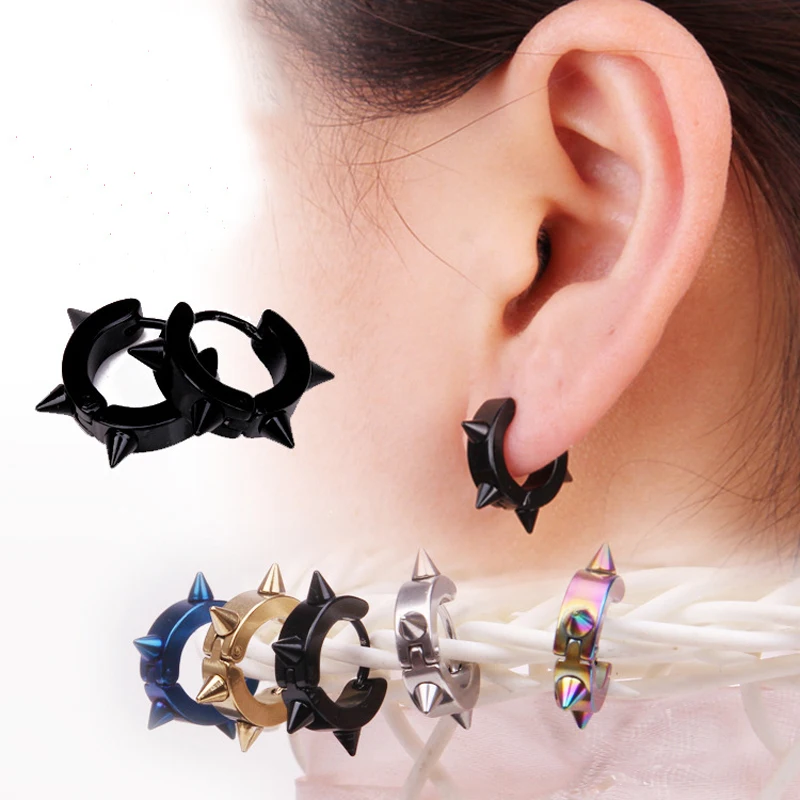 9 Стиль в стиле панк для мужчин и женщин серьги клипсы Заостренный носок Заклепки