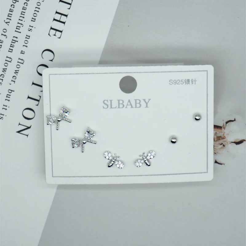 Серьги гвоздики Exqusite из серебра 925 пробы для женщин украшения 6 предметов