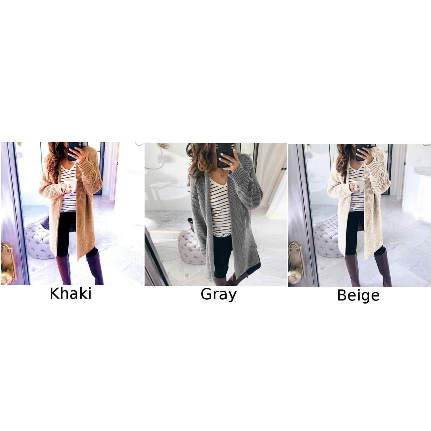 Womens Sweaters Ladies Cardigans Autumn Long Sleeve Pullovers Open Front Solid Casual |