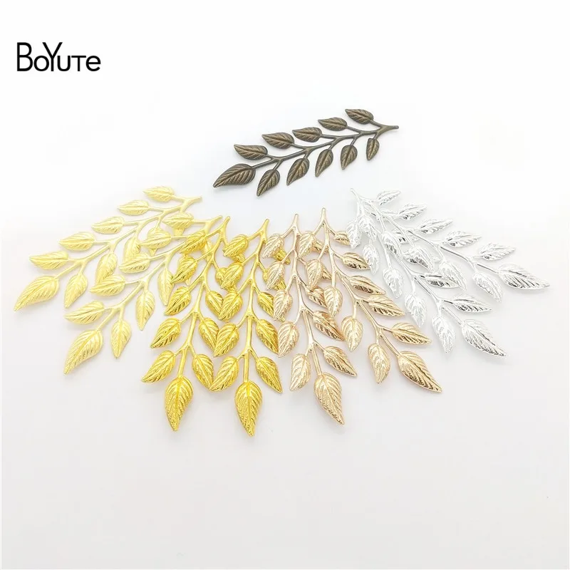Металлическая латунная штамповка BoYuTe (10 шт./лот) 19*64 мм ветки из оливковых листьев
