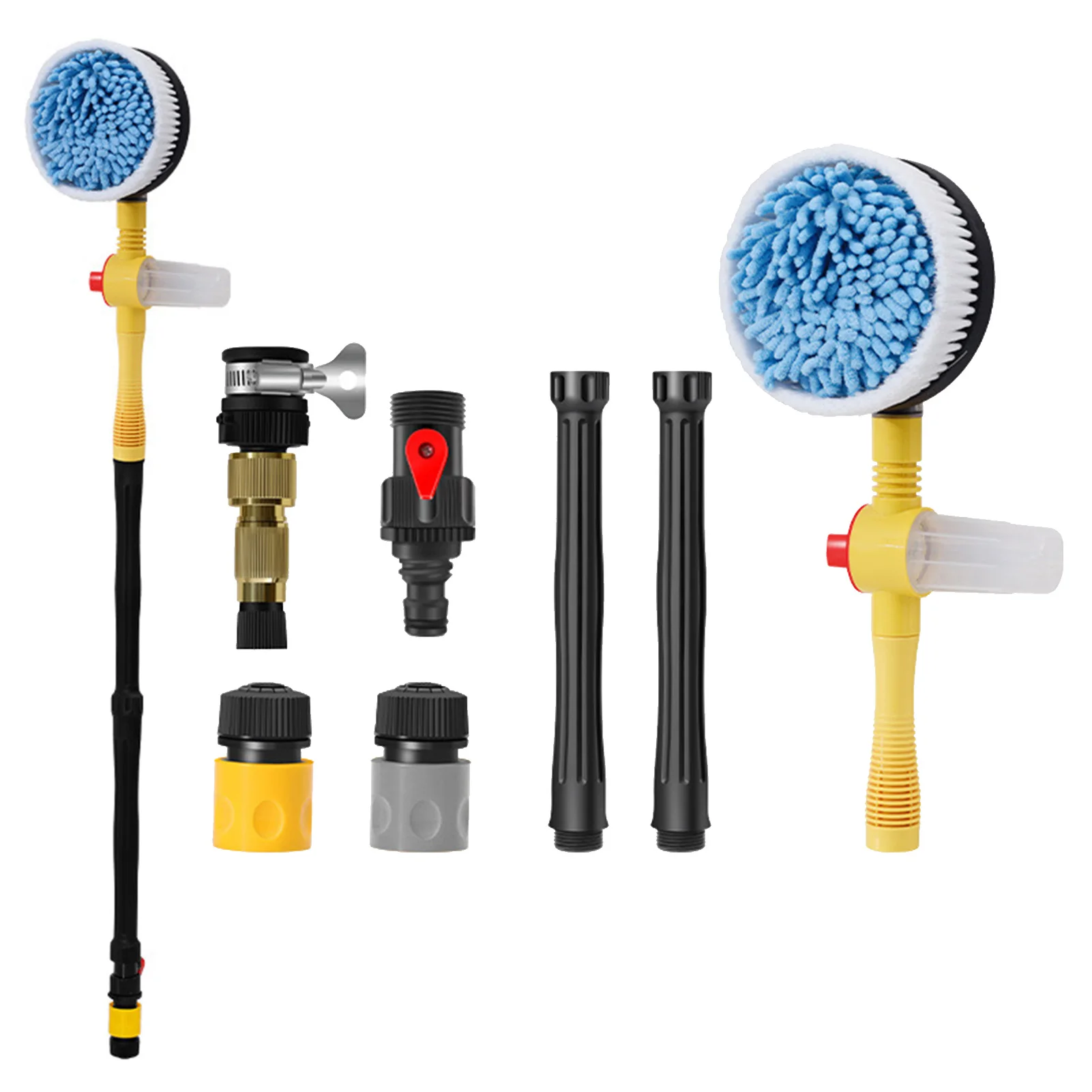 

Multifunctional Car Cleaning Brush Tool Microfiber Wash Retractable Long Handle Water Flow Detector Foam Bottle Cleaning