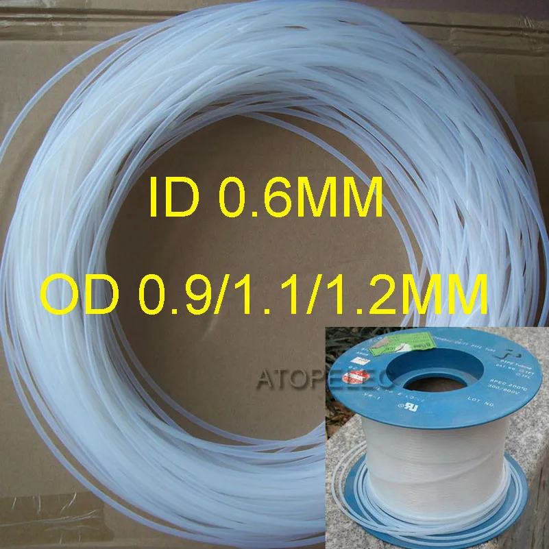 ID _ 1 мм od 2 мм/мм PTFE F4 трубка жесткая 260Deg.C высокая температура|Кабельные рукава| |