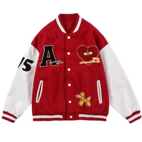 broken heart embroidery varsity jacket coat men women patchwork hip hop streetwear harajuku retro baseball bomber fashion jacket