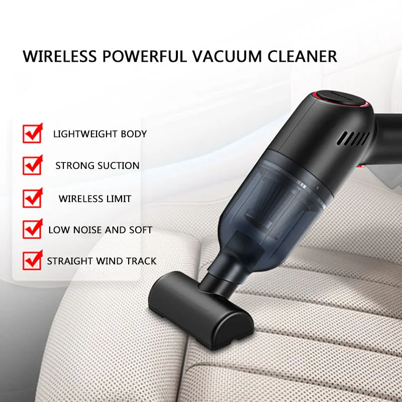

Compact Mini Car Vacuum Aspirator Small Car Vacuum Sweeper Rechargeable Handhold Cleaner 120W Portable Wireless Wired Cleaner