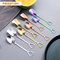 1pc ice cream spoon stainless coffee spoon laser retro shovel ice cream spoon creative tea spoon accesorios cafe homebelive