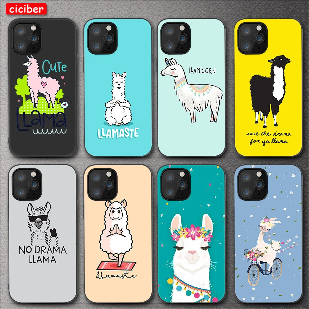 

Cute Alpaca Phone Case for iPhone 11 12 Pro Max Mini Cover for iPhone 7 8 6 S Plus X XR XS MAX 5 SE 2020 Soft Silicone TPU Funda