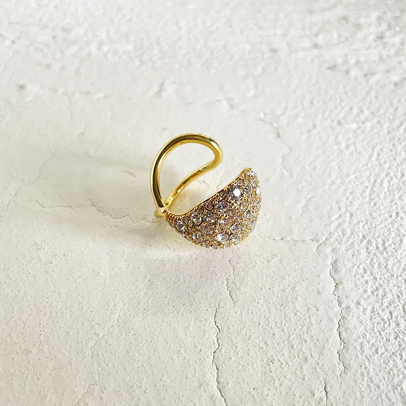 Женские открытые кольца в форме яйца с фианитом Стразы регулируемые из зеленого