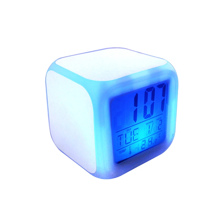 10pcs/lot Blank Sublimation Color light alarm clock for Hot transfer Printing Blank consumables DIY