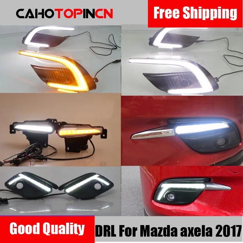 2 шт. LED DRL для Mazda 3 axela 2017 2018 12V светодиодный вождения автомобиля противотуманные