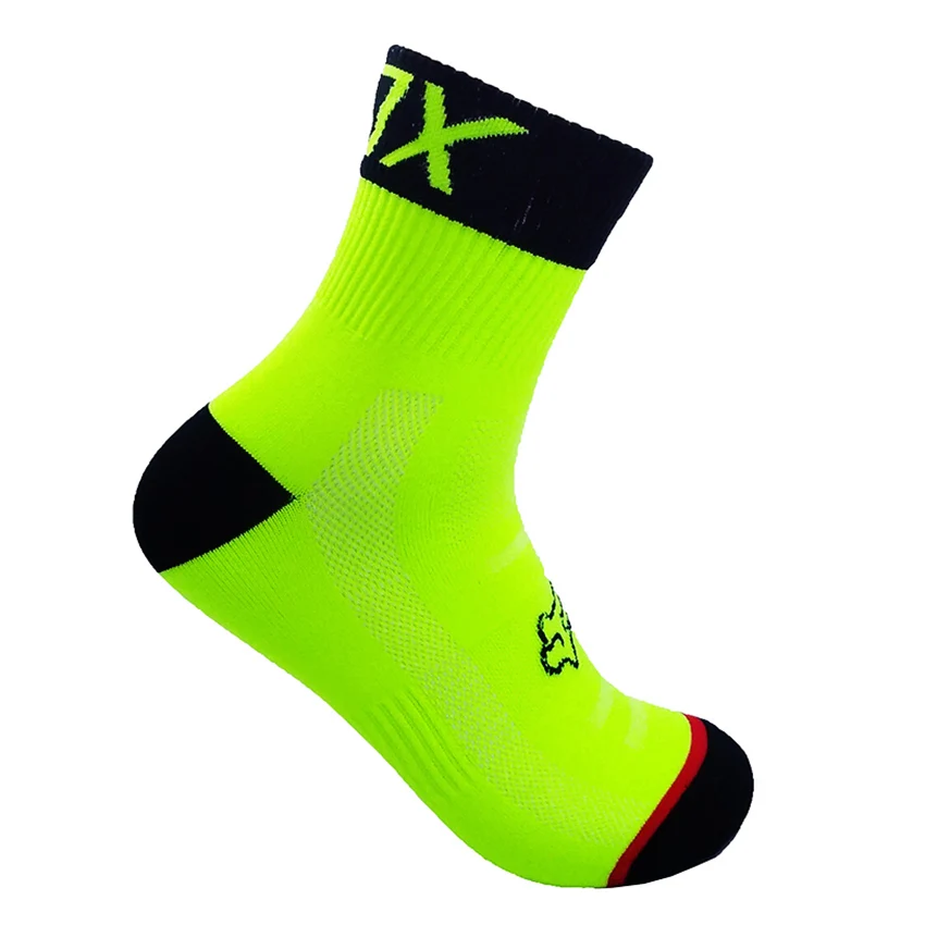 FX green 24 цвета, модные велосипедные носки, брендовые велосипедные носки для мужчин и женщин, профессиональные дышащие спортивные носки, баскетбольные Носки - Цвет: FX green