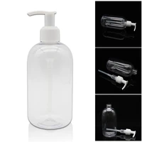 clear plastic thickened bottles with pumps dispensers refillable liquid soap transparent round bottles