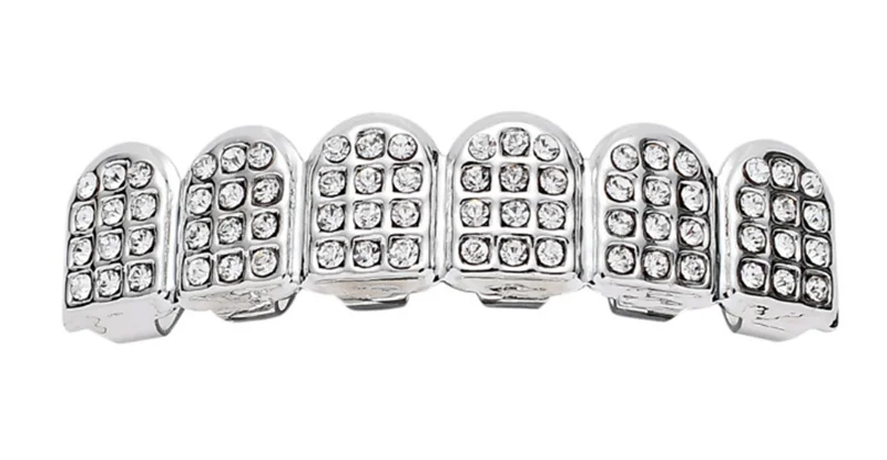 Кубический циркон хип-хоп ЗУБЫ гриль Bling полые Зубы вампира для Хэллоуина |