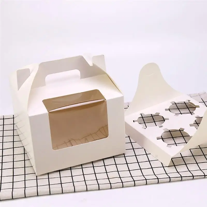 9 шт. коробка для кексов маффинов упаковка пирожных белая крафт бумага нижний