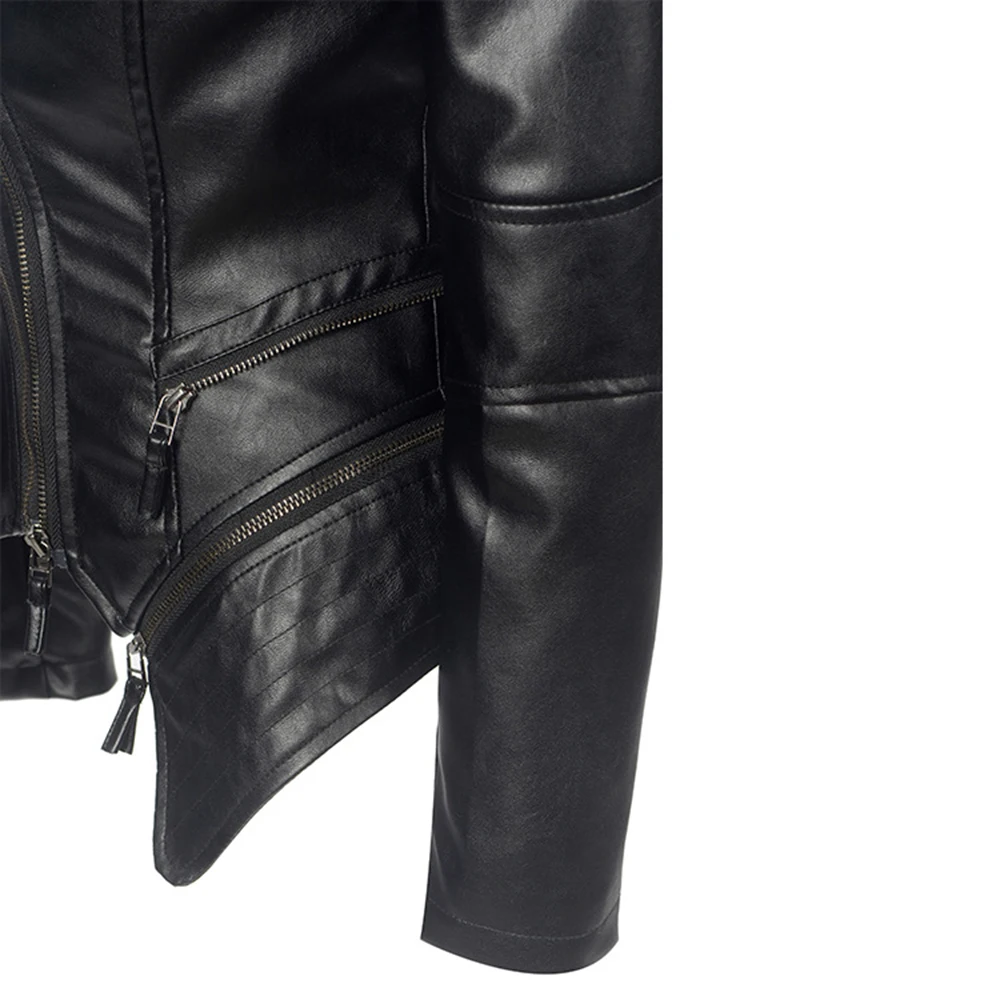 

Women Black Fashion Outerwear Faux Leather PU Jacket Gothic Coats 2021 Spring Motorcycle Cool Outwear Young Girl Hight Street