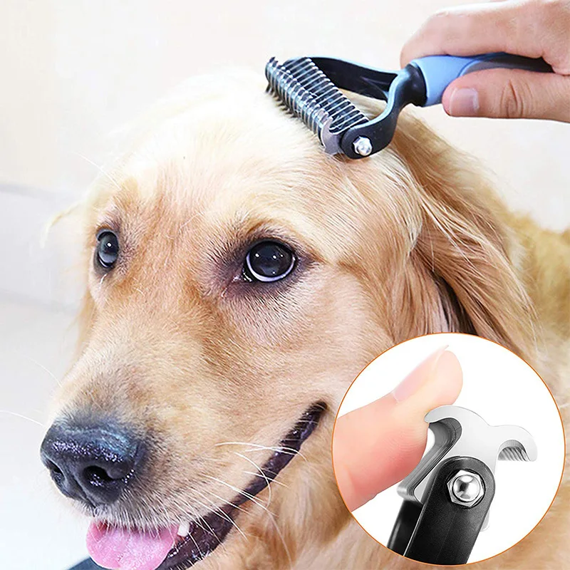 

Pet Grooming And Cleaning Products Dog Comb Knot Knife Hair Removal Nail Rake Comb Stainless Steel Dog Comb For Long-haired Dogs