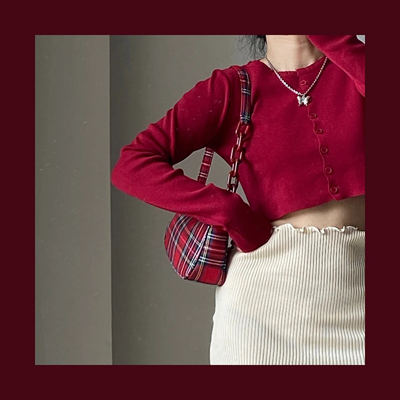 

Синяя Клетчатая акриловая сумка для подмышек, новинка 2022, Корейская французская сумочка на цепочке, женская сумочка на одно плечо, сумочка-б...