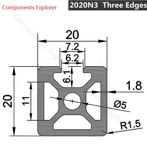 

100 ~ 2500 мм произвольная резка 2020N1 2020N2 2020N3 2020V-N1 европейского стандарта 1/2/3 запечатывающий кромный слот алюминиевый экструзионный профиль