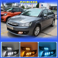 for citroen c quatre 2012 2018 with dynamic moving yellow turn signal led drl daytime running lightfront fog light