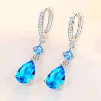 new arrival earrings accessories 925 silver jewelry with zircon gemstone water drop shape earrings for women wedding party gift