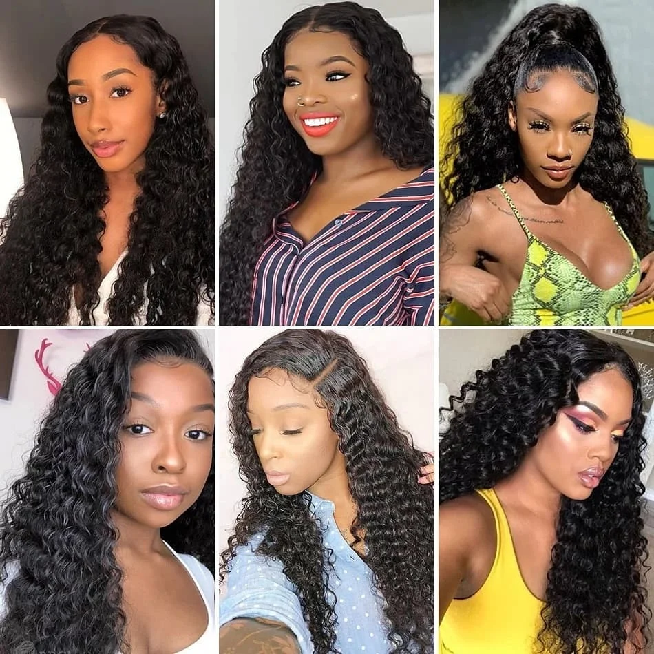 

Luvin Hair Deep Curly Lace Front Wig Human Hair Wigs For Black Women Brazilian Deep Wave 13x4 Glueless Lace Wig Pre Plucked