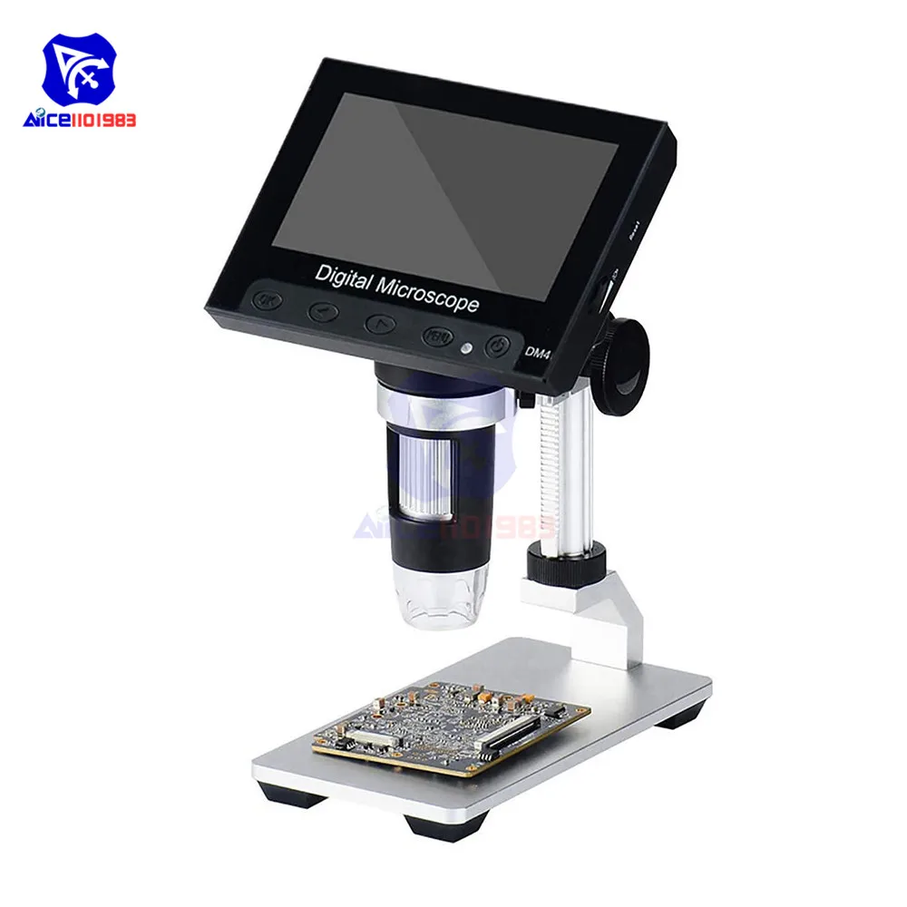 

diymore 4.3" LCD Digital Microscope 50X-1000X Magnification Endoscope with Aluminum Alloy Stand 8 LED Video Camera Microscope
