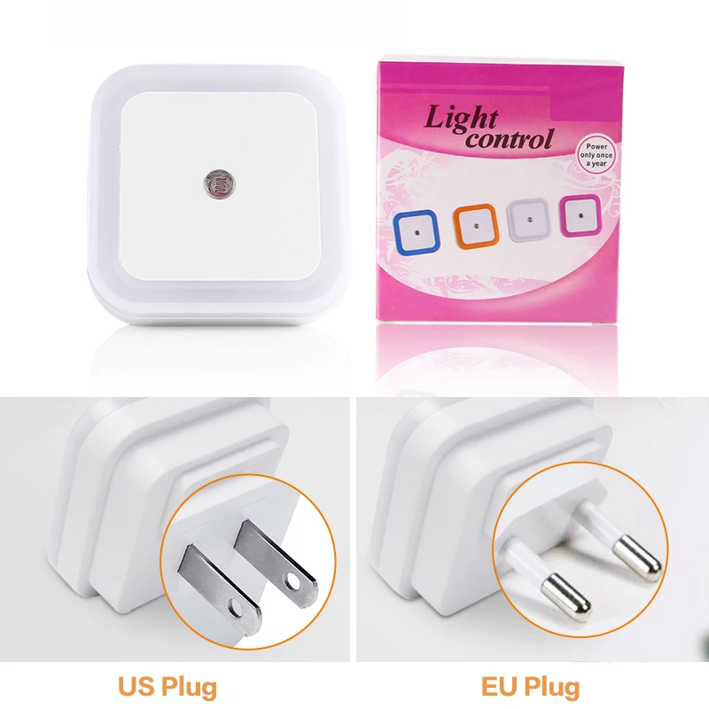 

LED Night Lamp 110V 220V Light Sensor Control EU US Plug Living Room Baby Elderly Children Bedroom Corridor Lights