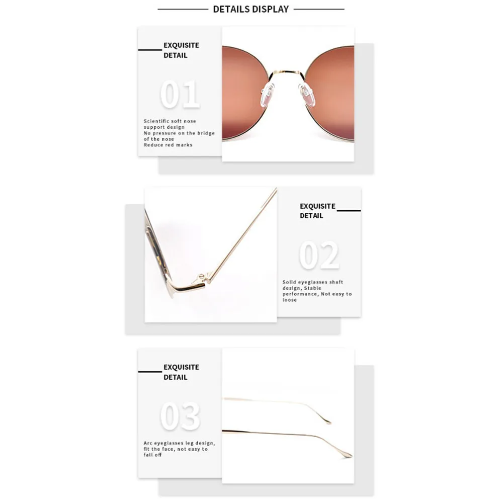 

LUCIDIE 2020 New Brand Designer Eyeglasses Round Sunglasses Woman Vintage Goggles Metal Glasses for Women Mirror Retro Eyewear