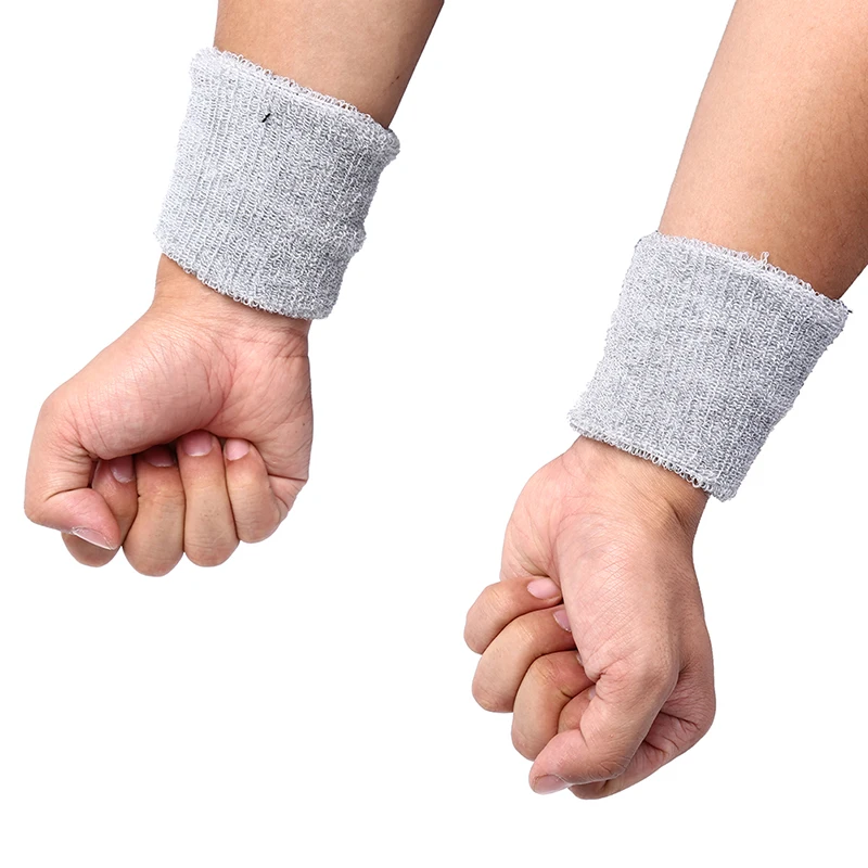 

2PCS Cotton Unisex Sport Sweat Band Basketball Wrist Protector Running Badminton Basketball Brace Terry Cloth Wristband