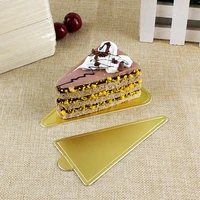 100pcsset cake cardboard golden cardboard round triangle square small cake paper tomous cushion pastry dessert display tray