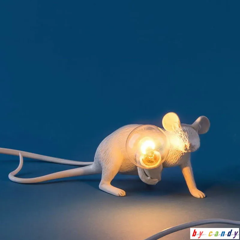 Скандинавская креативная полимерная настольная лампа в виде мини мышки