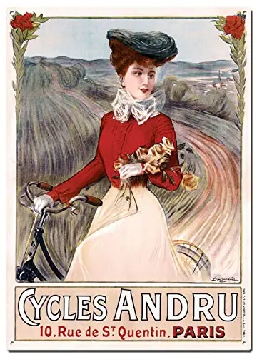Металлические оловянные знаки Cycles Andru Paris 1895 для вождения и плакат гонки