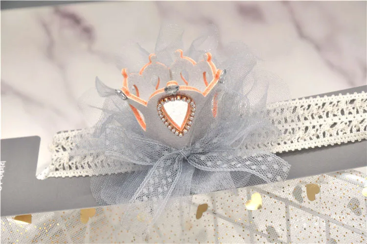 

Children's hair accessories baby birthday crown hairpin crown hair band baby hair band princess veil hairpin headdress