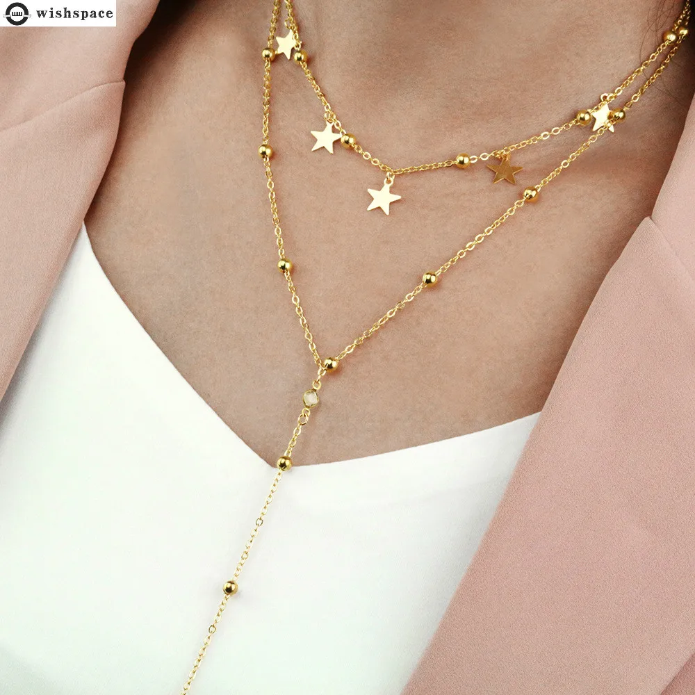 

The new creative fashion contracted joker stars alloy pendant necklace female accessories wholesale