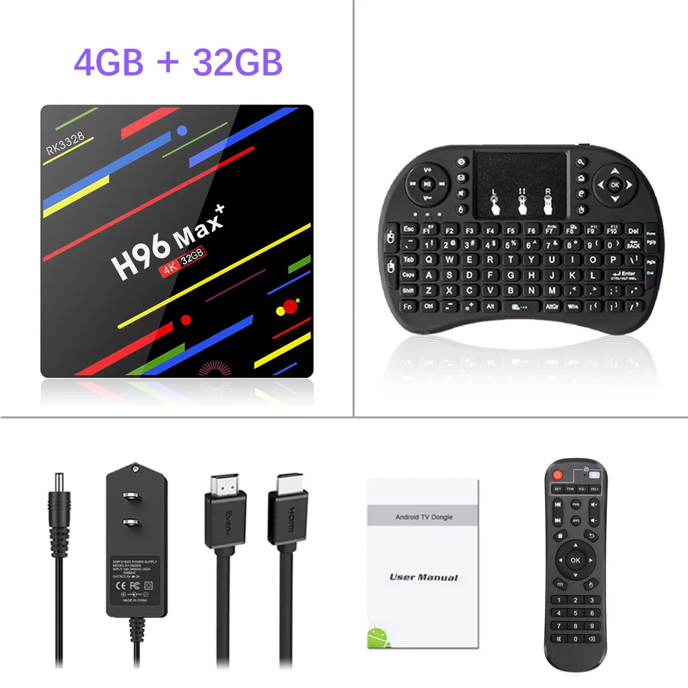 4G 32G i8 nobacknit ТВ приставка H96 MAX PLUS Android 9,0 4G 64GB Rockchip RK3328 поддержка 1080p 4K Google Play Store Netflix Youtube 16GB 32GB Smart tv bo - Цвет: 4G 32G i8 nobacknit