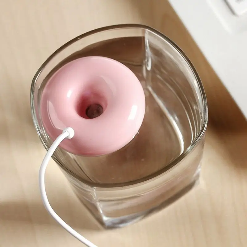 Pink donut humidifier usb office desktop mini portable creative air purifier | Бытовая техника