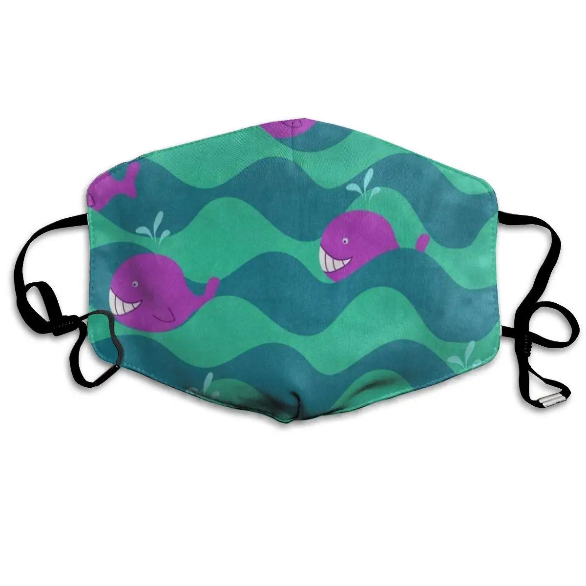 

Face Mask Whale Ocean Sea Wave Hot Cycling Half Face Earloop Ski Mask for Women