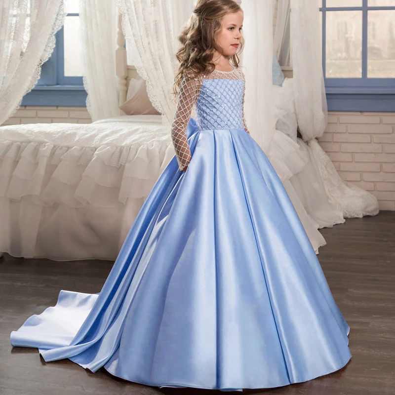 Платье для первого причастия кружевное вечернее длинное вечерние дня рождения