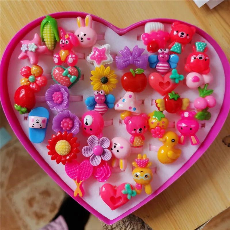 36 шт. Детские Регулируемые кольца в подарочной коробке|Кольца| |