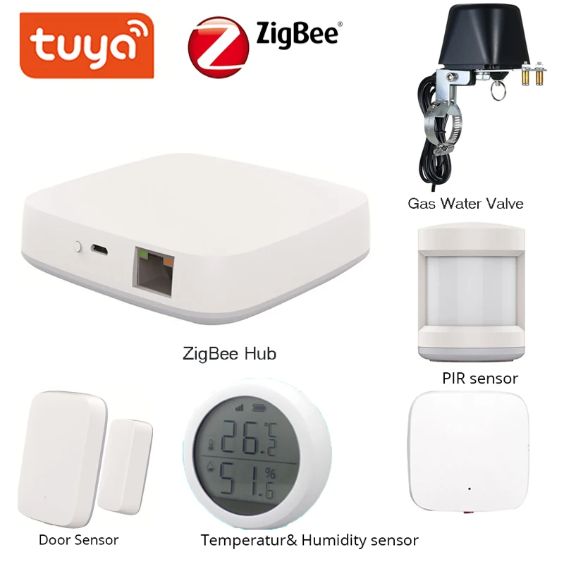 Комплект охранной сигнализации Tuya ZigBee инфракрасный датчик температуры и