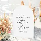 Изогнутый акриловый Свадебный знак приветствия изогнутый Свадебный знак Современный Свадебный декор акриловые знаки индивидуальный ваш